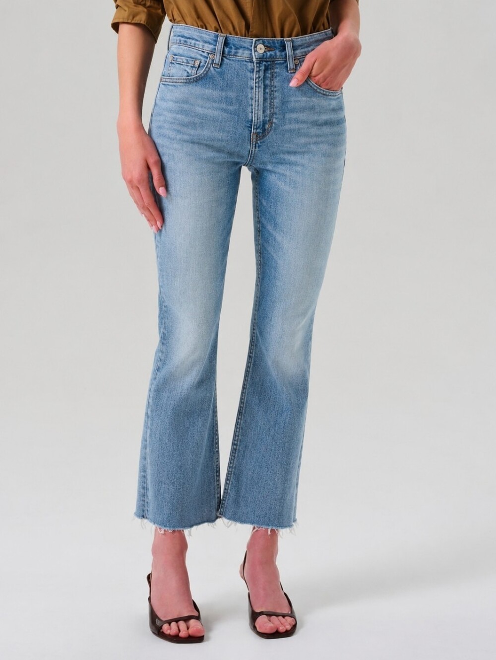 ❤️ CITIZENS OF HUMANITY ISOLA CROPPED BOOTCUT JEANS, RAW HEM, 00 (24)